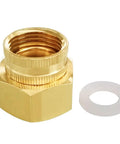 Two Pack Beefy Brass Swivel Pipe Fitting Three Quarters Inch GHT To One Inch NPT Double Female For Garden Hose Threads Rotating Joint Heavy Duty Brass Connector brass fitting with washer