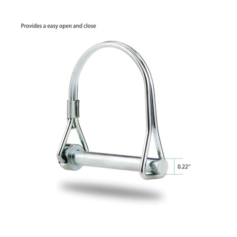 Bike Trailer Hitch Connector And Cycling Adapter, silver steel pin, 0.22-inch diameter, easy open and close mechanism.