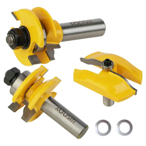 1/2 Inch Shank Router Bit Set For Cabinet Doors And Woodworking Round Over And Ogee Rail Stile Bits With Raised Panel Cutter Pro Grade Carbide Groove Tongue Milling Tool For Precise Cabinetry And Wood Projects