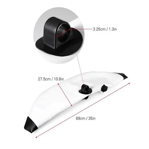 Inflatable Kayak Outrigger Stabilizer Accessory For Paddling Pros, PVC Construction with Secure Ferrule Lock, dimensions 89cm x 27.5cm.