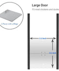 Smart WiFi Automatic Chicken Coop Door With App Control, Alexa And Google Home Compatible, showing aluminum door size