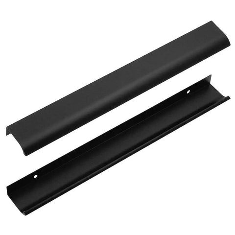 Six Pack Modern Style Finger Edge Drawer Pulls 300mm Aluminum Cabinet Handles With Screws For Kitchen Cabinets And Dressers Black Finish