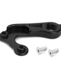 Derailleur Hanger Replacement D025 for Rear Derailleur Fits Mountain Bikes Road Bicycles, black aluminum hanger with two screws