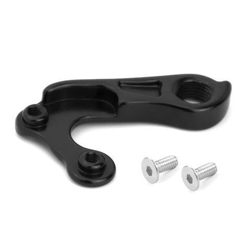 Derailleur Hanger Replacement D025 for Rear Derailleur Fits Mountain Bikes Road Bicycles, black aluminum hanger with two screws