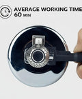Top view of Portable Mini Butane Torch For Siphon Coffee And Brews with average 60 min working time indicator.