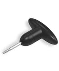 Side view of Lightweight Golf Torque Wrench Tool For Club Installations, easy adjustment and removal of driver shaft adapters, black handle.