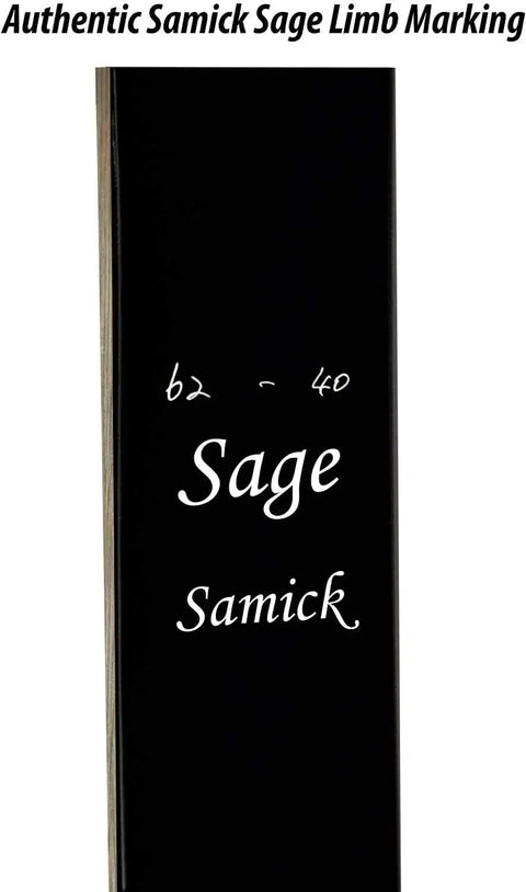Recurve Bow Limbs Takedown Replacement 25 To 60 Lbs Ambidextrous, Samick Sage branding on black background.
