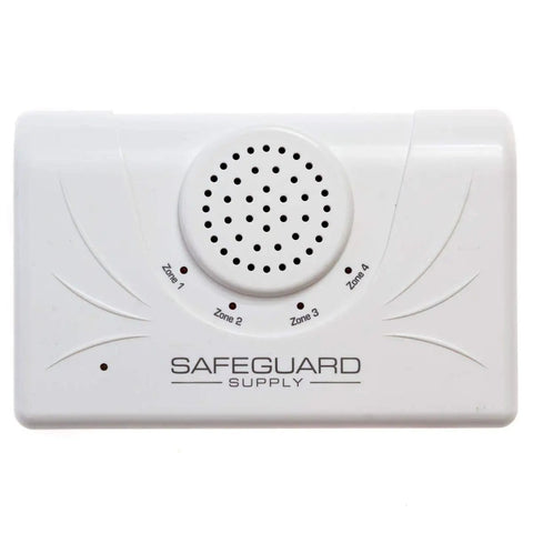 Front view of Era Motion Door Chime Wireless Indoor Motion Sensor Door Entry Alert Kit with speaker and zone indicators.