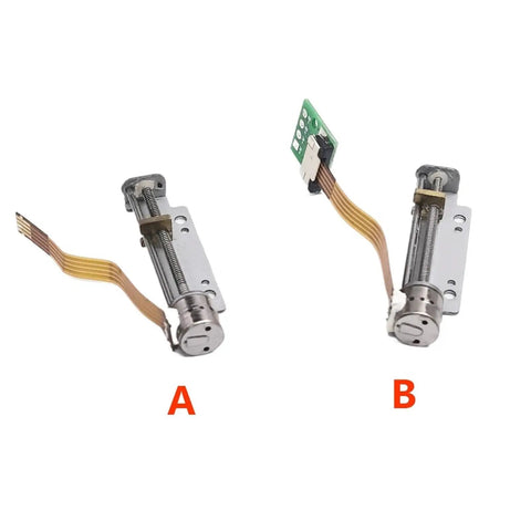 Compact 29mm Stroke Linear Actuator With Tiny 8mm Two Phase Four Wire Stepping Motor DC 5V to 6V Screw Shaft And Slider Nut A Motor Perfect Micro Positioning For CNC Robotics And DIY Projects, shown in two angles A and B