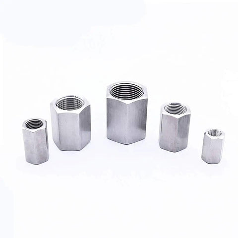 Heavy Duty Stainless Steel Hose Adapter And Tap Connector Kit With One Eighth One Quarter Three Eighth One Half Three Quarter One Inch NPT BSPP Female Hex Couplings For Water Gas Propane High Pressure 304 Stainless Steel Fittings, five couplings