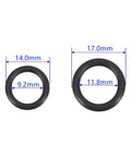 40 Piece Rubber O Ring Set in One Quarter Inch and Three Eighths Inch Sizes, Durable Seal Gasket Kit for Plumbing, Automotive, Industrial Equipment and Food Processing Applications, DIY Friendly. Black rubber O-rings, 14.0mm and 17.0mm