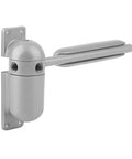 Compact Mini Automatic Spring Door Closer Set In Gray Finish With Adjustable Stopper For Indoor And Outdoor Doors No Fuss Auto Close
