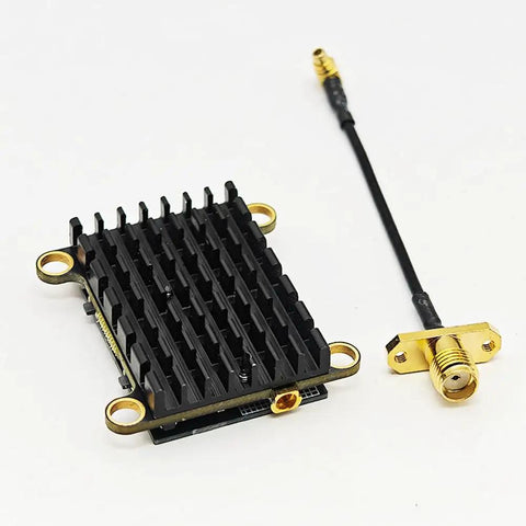 Hardcore 5.8G FPV VTX Transmitter 2W 64CH with TBS OSD PAL NTSC, black module with attached antenna, RC drone accessory