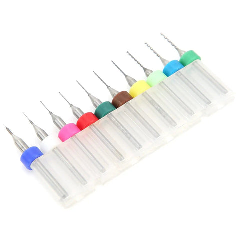 PCB Drill Bit Set For Circuit Boards, Pro Grade Tungsten Steel Micro Twist Bits Kit, 10 Pcs High Durability Nano Coated