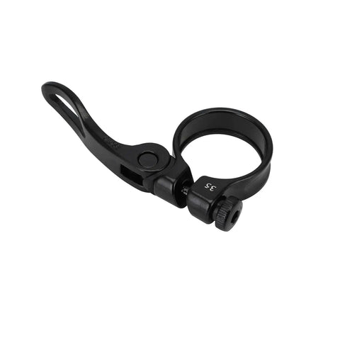 Black 35mm Ebike Seat Post Clamp Quick Release Ring For Adventure Bikes Adventure 2 Step Through Pace 500 Series No Fuss Easy Height Adjustment.