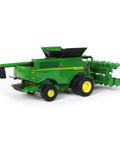 Prestige X9 1100 Farm Style Combine With Die Cast Body And Clear Windows, Dual Front Wheels, Rear View With Rotating Unloading Auger