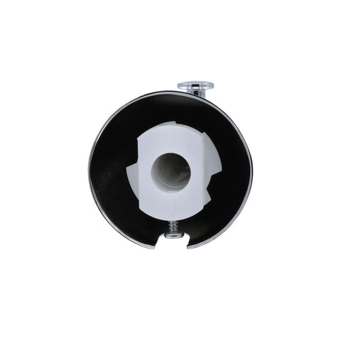 Front view of Tub Spout With Diverter In Chrome Finish, Durable Metal Construction, showcasing internal adapter component