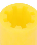 Close-up of yellow Vacuum Pump Flexible Coupler Replacement Part Made With Shock Absorbing PU For JB Industries DV Series