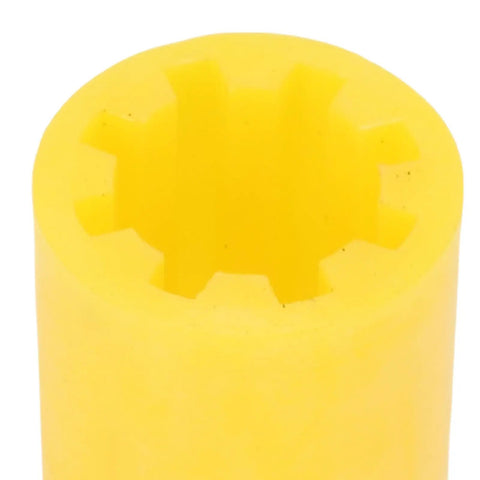 Close-up of yellow Vacuum Pump Flexible Coupler Replacement Part Made With Shock Absorbing PU For JB Industries DV Series