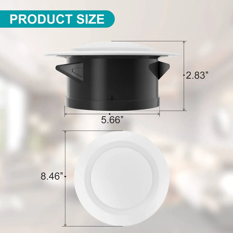 6 Inch Adjustable Round Soffit Vent Cover With ABS Plastic White Ceiling Vent For Living Room Attic Bathroom And Kitchen Opening Size 5.66 Inches Durable DIY Friendly Easy Install Home Ventilation Accessory