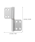 4 Pack Aluminum Alloy Heavy Duty Lift Off Door Hinges For Bathroom And Toilet Doors, detachable flag hinges shown with dimensions