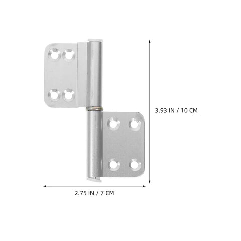 4 Pack Aluminum Alloy Heavy Duty Lift Off Door Hinges For Bathroom And Toilet Doors, detachable flag hinges shown with dimensions
