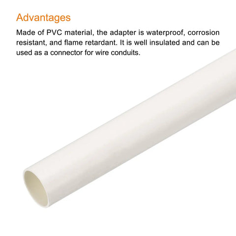 Two Pack White 25mm Conduit Pipes 1 Meter Long for DIY Electrical Wiring showing smooth PVC exterior