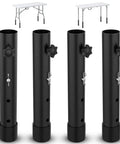 Adjustable Folding Table Leg Risers Four Pack Metal Height Extenders For Straight And Bent Legs Kick Back Pain To The Curb Dial In Your Perfect Setup Desk Leveler That Truly Slaps black risers with locking knobs