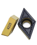 DCMT carbide insert for lathe tools, sharp edge for precision cutting, part of Grab These 10 Pc Indexable Carbide Lathe Tools With Dcmt Inserts For Hard Alloy Turning And Stainless Steel Cutting To Tackle Any Shop Job Without Breaking A Sweat.