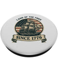 All American Flag Sailboat PopGrip Adhesive Holder For PopSockets Case Retro Patriotic Design Celebrating 1776 July 4th