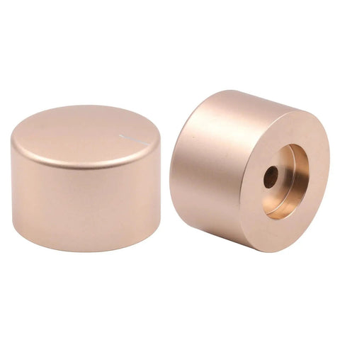 38 Mm Cnc Aluminum Volume Knob Feels Smooth As Butter To Turn For Hifi Amp Dac And Turntables in gold finish.