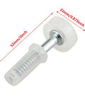 No Sweat Eight Piece Bifold Door Top Guide Roller Kit With Heavy Duty Stainless Steel Build For Slick Operation And Quick Room Divider Repair Upgrade, close-up of roller wheel with stainless steel and plastic, 52mm length.