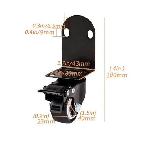 Ridiculously Smooth Swivel Caster Wheels 4 Pack With Heavy Duty L Shaped Brackets 360 Spin Silent Black Pvc Furniture Castors Rock Solid Reliable Daily Driver