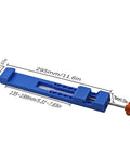 Edge Guide Positioner For Electric Circular Saw Milling, Adjustable Base Clamp, blue ABS, dimensions 295mm x 40mm x 28mm