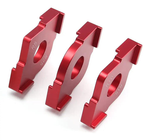 Heavy Duty Aluminum Radius Jig Router Templates Set Corner Routing Bit Circles with R5, R10, and R30 sizes for smooth woodworking.