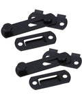 2pcs Stainless Steel Right Angle Hasp Latch for Gates Windows Black, featuring a sleek black finish and sturdy design for securing doors.