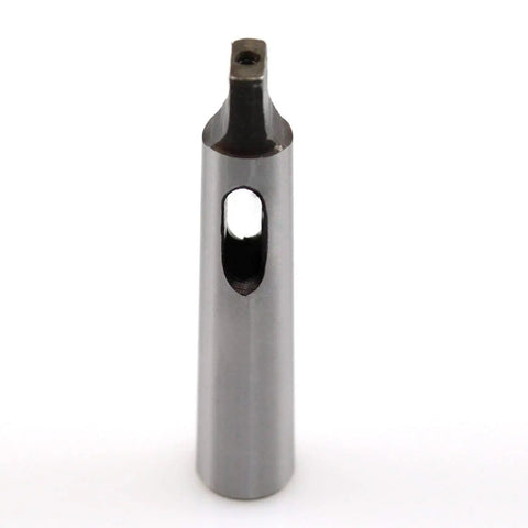 MT2 to MT3 Morse Taper Adapter Drill Sleeve for Lathe and Milling Machines, 112mm Length, front view of durable reduction spindle sleeve
