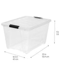 See Through 53 Quart Stackable Plastic Storage Bin With Lid For Home Organization, BPA Free, Made In USA, Durable Container