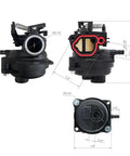 Lawn Mower Carburetor Replacement For 550EX And 625EX 140cc Briggs And Stratton Engines Compatible With Toro 550EX Husqvarna LC 121P And Troy-Bilt TB110 TB200, black carburetor with measurements