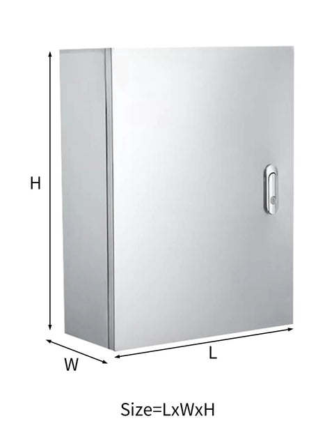 Rugged Stainless Steel Electrical Junction Box For Outdoor Use Wall Mounted Enclosure With Lockable Front Panel And Mounting Plate Heavy Duty Weatherproof Project Box With Moisture And Dust Protection, silver, size LxWxH