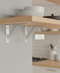 Beefy Heavy Duty L Shaped Stainless Steel Shelf Bracket Wall Mount for Floating Shelves 5.5 by 2.4 Inch White Finish