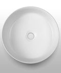 Top view of Round Bathroom Vessel Sink 14.4 Inch Above Counter Porcelain Ceramic Matte White Modern Vanity Basin Art Bowl