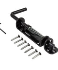 Heavy Duty Spring Loaded Sliding Door Bolt Lock Built Like An Absolute Tank Steel Gate Latch with screws and wrench, 7.2x11.2 inches.
