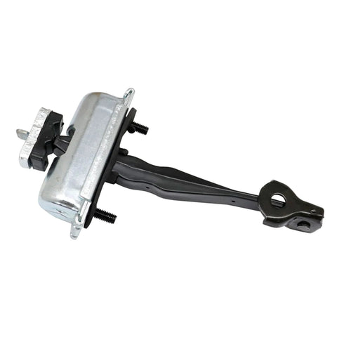 Front Door Check Arm Stop Hinge Strap Replacement for Ford Explorer 2011-2019 shown from side view, metal and black finish.