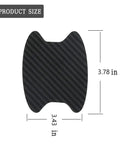 Dope Carbon Fiber Style Car Door Handle Cup Protectors Stickers Kit, Anti Scratch Non Marking Film, size 3.78x3.43 inches
