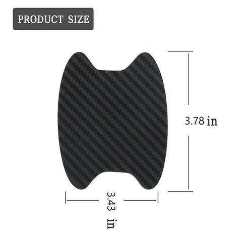 Dope Carbon Fiber Style Car Door Handle Cup Protectors Stickers Kit, Anti Scratch Non Marking Film, size 3.78x3.43 inches
