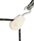 Mini Nylon Pulley Set For Wire Antennas And DIY Pulley Frames, small beige pulley with rope and metal hook, 10 pack