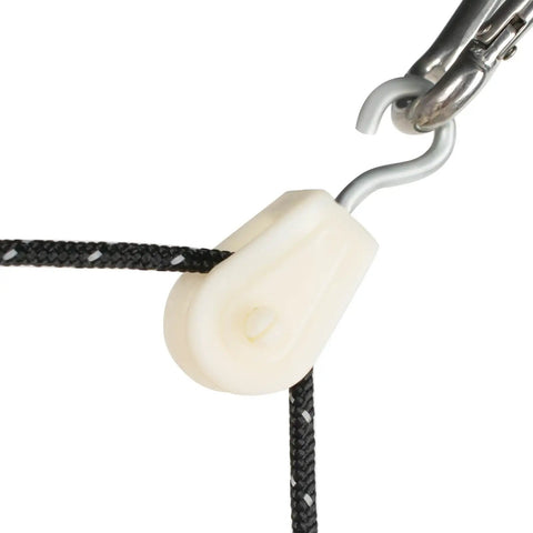 Mini Nylon Pulley Set For Wire Antennas And DIY Pulley Frames, small beige pulley with rope and metal hook, 10 pack