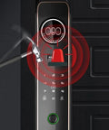 Heavy Duty Fingerprint Smart Door Lock With Waterproof Touchpad And Advanced Security Alarms For Front Entry showing alarm feature on keypad.