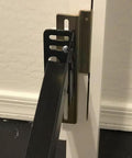 Top Shelf Galvanized Steel Bed Frame Conversion Brackets Four Pack showing adjustable mounting clips on bed frame.